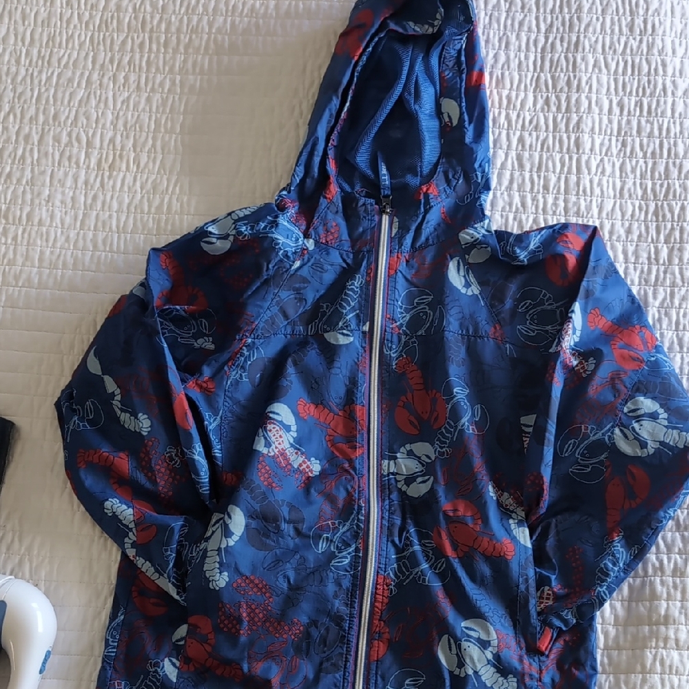 L.L. Bean Kids Raincoat in Blue and Red